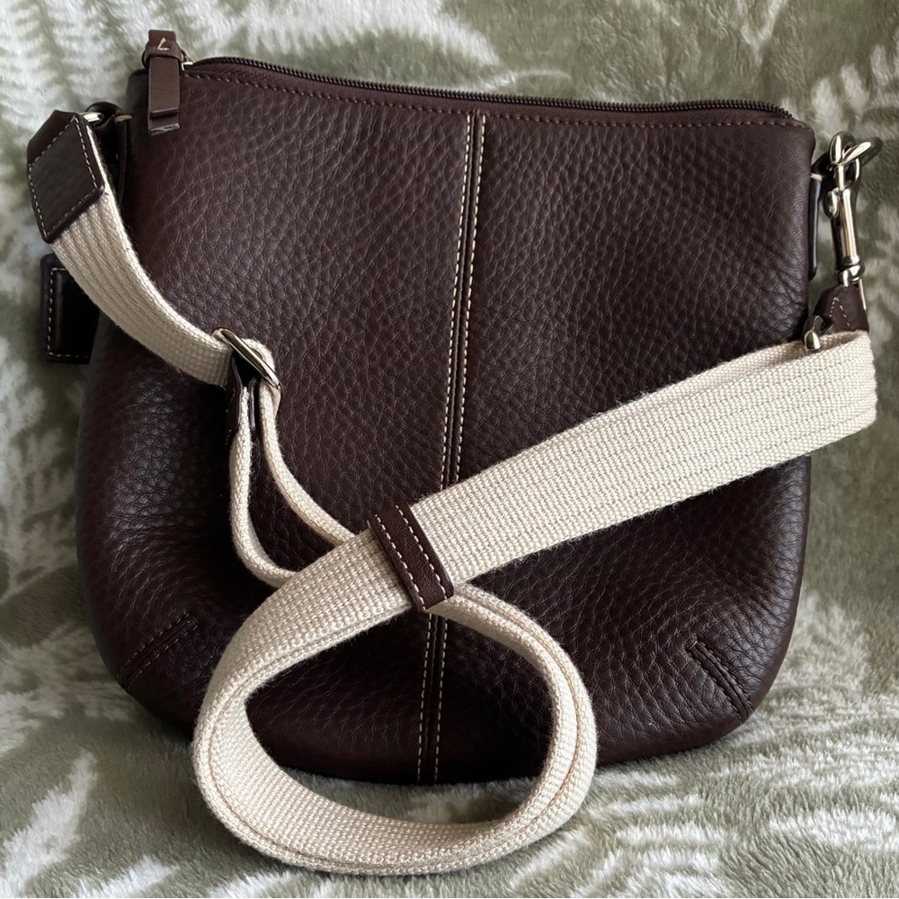 COACH Bag,Coach Pebbled Leather Crossbody Bag in Dark Brown with Silver Hardware - Picture 5 of 14